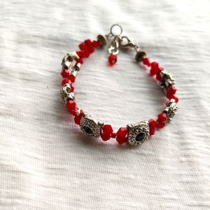 Red green bracelet Swarovski crystal